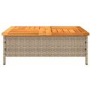 vidaXL bézs polyrattan és akácfa kerti asztal 70 x 70 x 25 cm