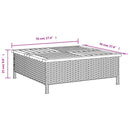 vidaXL bézs polyrattan és akácfa kerti asztal 70 x 70 x 25 cm