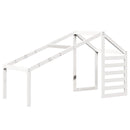 vidaXL fehér tömör fenyőfa ágy emelettel és tetővel 75 x 190 cm