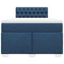 vidaXL kék szövet rugós ágy matraccal 120 x 190 cm