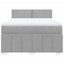 vidaXL világosszürke szövet rugós ágy matraccal 140 x 190 cm