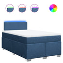 vidaXL kék szövet rugós ágy matraccal 120 x 190 cm