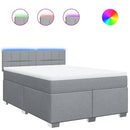 vidaXL világosszürke szövet rugós ágy matraccal 140 x 190 cm