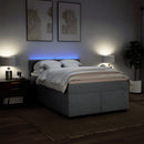 vidaXL világosszürke szövet rugós ágy matraccal 140 x 190 cm