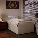 vidaXL fehér műbőr rugós ágy matraccal 120 x 200 cm