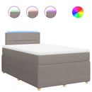 vidaXL tópszínű szövet rugós ágy matraccal 120 x 200 cm