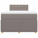 vidaXL tópszínű szövet rugós ágy matraccal 120 x 200 cm