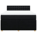 vidaXL fekete szövet rugós ágy matraccal 140 x 190 cm