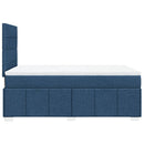 vidaXL kék szövet rugós ágy matraccal 120 x 190 cm