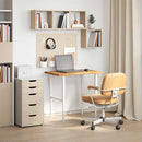 vidaXL íróasztal világosbarna tömör fa tölgyfa téglalap alakú