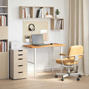 vidaXL íróasztal világosbarna tömör fa tölgyfa téglalap alakú