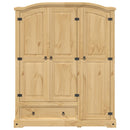 vidaXL Corona tömör fenyőfa ruhásszekrény 151,5 x 52 x 186 cm