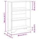 vidaXL fekete szerelt fa könyvszekrény 80 x 31 x 106 cm