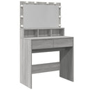 vidaXL szürke sonoma színű fésülködőasztal LED-del 80 x 41 x 134,5 cm