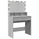 vidaXL szürke sonoma színű fésülködőasztal LED-del 80 x 41 x 134,5 cm