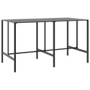 vidaXL fekete porszórt acél bárasztal 200 x 100 x 110 cm