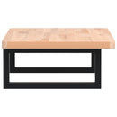 vidaXL acél és tömör bükkfa falra szerelhető mosdópolc