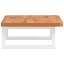 vidaXL acél és tömör bükkfa falra szerelhető mosdópolc