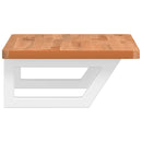 vidaXL acél és tömör bükkfa falra szerelhető mosdópolc