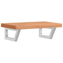 vidaXL acél és tömör bükkfa falra szerelhető mosdópolc