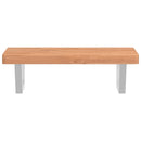 vidaXL acél és tömör bükkfa falra szerelhető mosdópolc