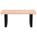 vidaXL acél és tömör bükkfa falra szerelhető mosdópolc