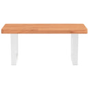 vidaXL acél és tömör bükkfa falra szerelhető mosdópolc