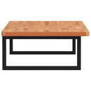 vidaXL acél és tömör bükkfa falra szerelhető mosdópolc