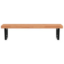 vidaXL acél és tömör bükkfa falra szerelhető mosdópolc