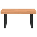 vidaXL acél és tömör bükkfa falra szerelhető mosdópolc