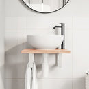 vidaXL acél és tömör tölgyfa falra szerelhető mosdópolc