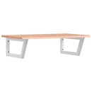 vidaXL acél és tömör tölgyfa falra szerelhető mosdópolc