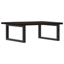 vidaXL acél és tömör tölgyfa falra szerelhető mosdópolc