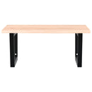 vidaXL acél és tömör tölgyfa falra szerelhető mosdópolc