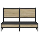 vidaXL sonoma tölgy színű fém ágykeret matrac nélkül 140 x 200 cm