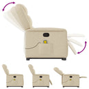 vidaXL krémszínű szövet felállást segítő dönthető masszázsfotel