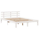 vidaXL fehér tömör fenyőfa ágykeret fejtámlával 135 x 190 cm