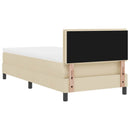 vidaXL Boxspring ágy matraccal matracmal Krém 100 x 200 cm szövet