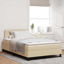 vidaXL Boxspring ágy matraccal matracmal Krém 120 x 200 cm szövet