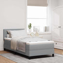 vidaXL Boxspring ágy matraccal Világosszürke 90 x 200 cm szövet