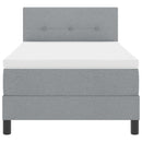 vidaXL Boxspring ágy matraccal Világosszürke 90 x 200 cm szövet