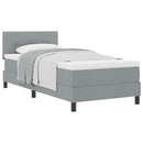 vidaXL Boxspring ágy matraccal Világosszürke 90 x 200 cm szövet