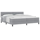 vidaXL Boxspring ágy matraccal Világosszürke 200 x 200 cm szövet