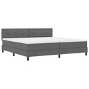 vidaXL Boxspring ágy matraccal Sötétszürke 200 x 200 cm szövet