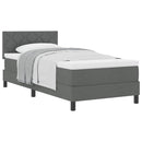 vidaXL Boxspring ágy matraccal Sötétszürke 90 x 190 cm szövet