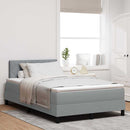 vidaXL Boxspring ágy matraccal Világosszürke 120 x 200 cm szövet