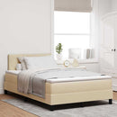 vidaXL Boxspring ágy matraccal matracmal Krém 120 x 200 cm szövet