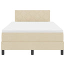 vidaXL Boxspring ágy matraccal matracmal Krém 120 x 200 cm szövet