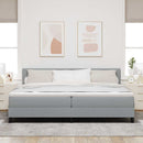 vidaXL Boxspring ágy matraccal Világosszürke 200 x 200 cm szövet