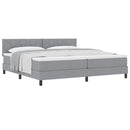 vidaXL Boxspring ágy matraccal Világosszürke 200 x 200 cm szövet